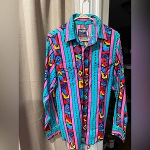 Wrangler country western vintage Multicolor Patterned Shirt Sz 16/12
